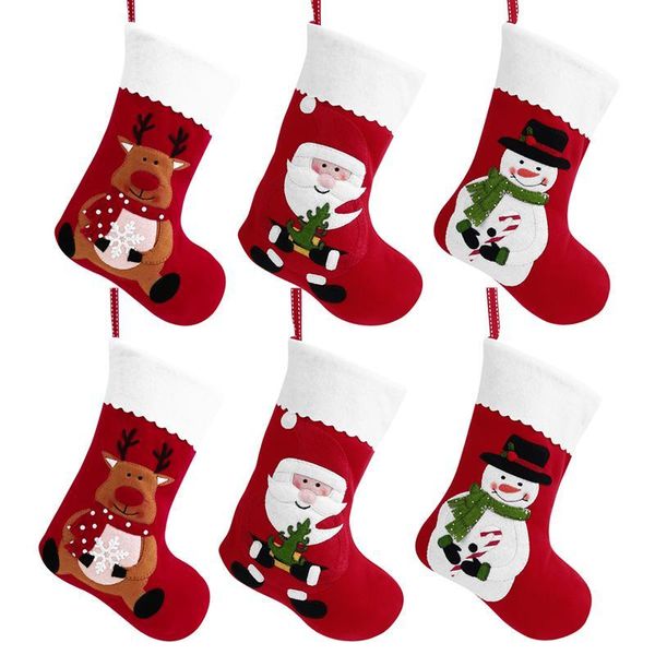 

christmas decorations 6pcs personalized stocking home decoration ornament plaid red white stockings for holiday decor