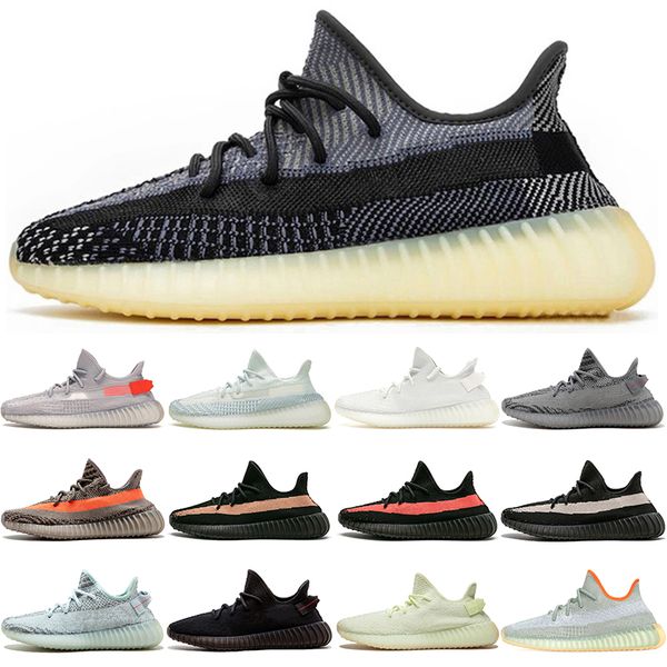 

2021 fashion running shoes men women glow yeezreel static black reflective breathable mens trainers outdoor sports sneakers