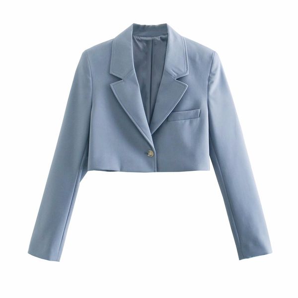 

spring women blazers button long sleeve notched neck cropped chic lady fashion casual clothes 210517, White;black