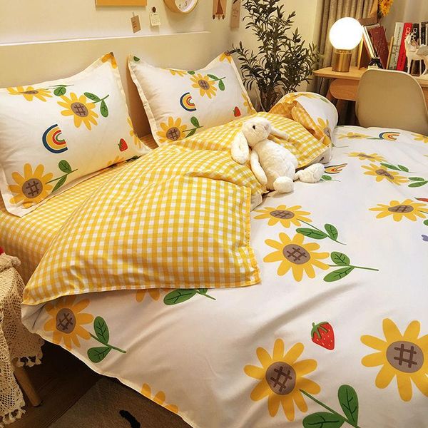 

bedding sets ins set plant flat sheets bed linen duvet quilt cover pillowcase full  single size