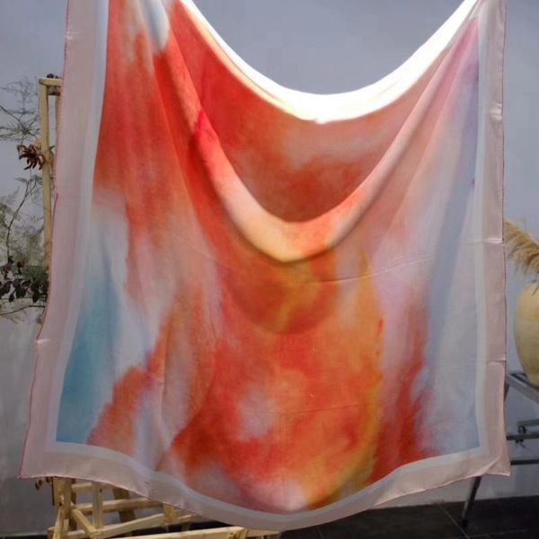 

scarves lost 100% twill silk scarf shawl for women luxury foulard 88*88cm, Blue;gray