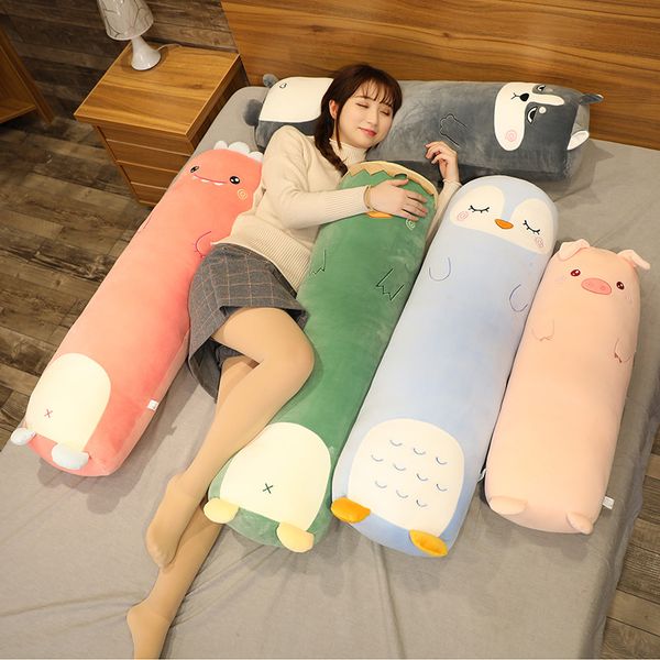 

70100cm ins long stuffed animal toy cartoon puffer penguin pig dino husky plushie snuggle buddy sleeping companion friend gift