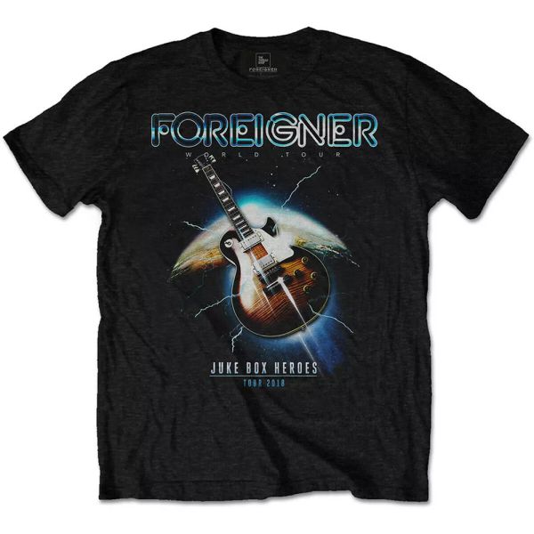 

foreigner jukebox heroes licensed men t-shirt, White;black