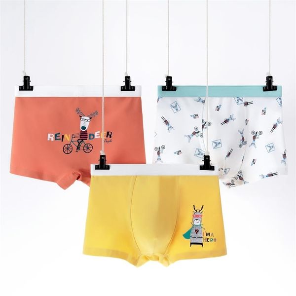 

3pcs/lot teen panties cartoon print underwear for big boys pure cotton children's breathable boxers kids underpants shorts 12yrs 210622, Camo