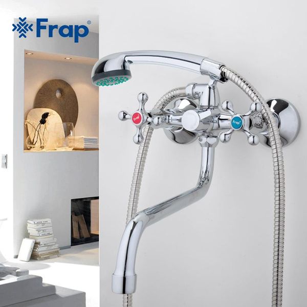 

frap classic bathing shower bathroom wall mounted bath faucet set bathtub mixer and cold water dual handle control f2208-2 sets
