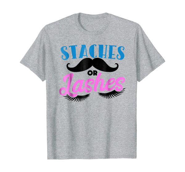 

Gender Reveal Party Shirt Staches or Lashes Baby Shower Tee, Mainly pictures