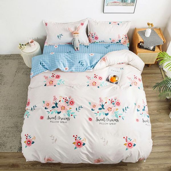 

bedding sets 4pcs cotton set with duvet cover bed sheet pillowcase home textile children wedding linen king  full twin size