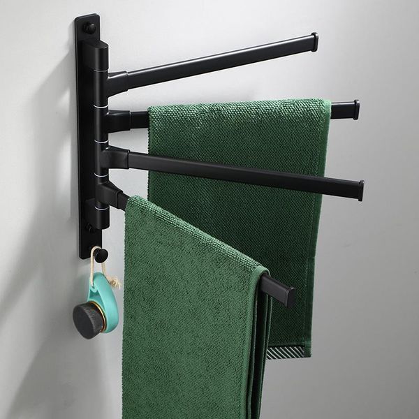 

towel racks tuqiu swivel holder black hangers wall mounted 2-5 bathroom rail rack aluminum bar hanger