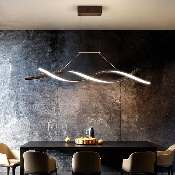 Lâmpadas pendentes minimalistas LEDs lâmpadas penduradas pretas para a cozinha sala de jantar nórdica loft lampara lampara colgante lâmpadas