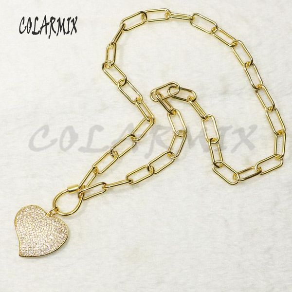 

pendant necklaces 3pcs fashion big link chain necklace accessories heart for women 50382, Silver