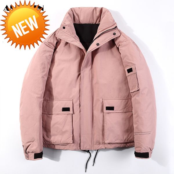 

2021 new arrivals mendown jacket casual fashion winter men hooded windbreaker white duck down coat male waterproof coats, Black