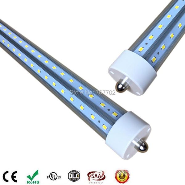 

bulbs 8ft led tube lights t8 single pin fa8 v shaped 2.4m 2400mm 8 ft light 60w clear cover fluorescent