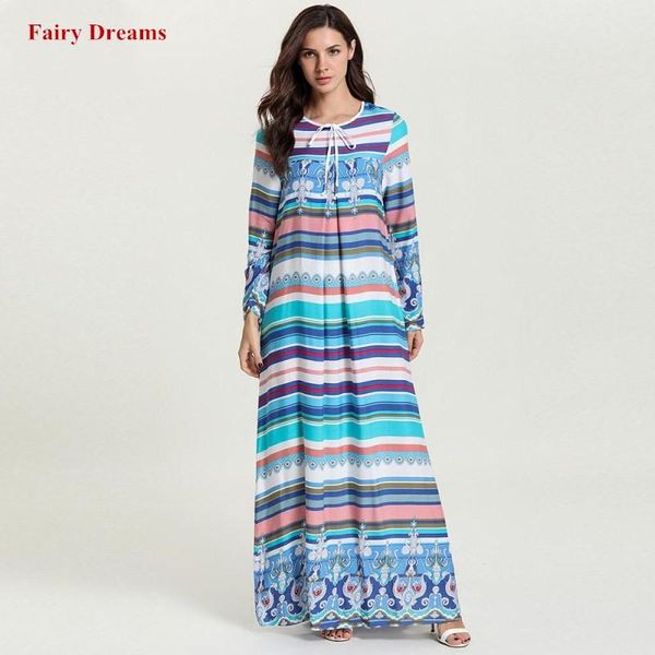 

women abaya dubai turkish turkey bangladesh kaftan moroccan striped print lace up robe arabic islamic clothing maxi muslim dress ethnic, Red