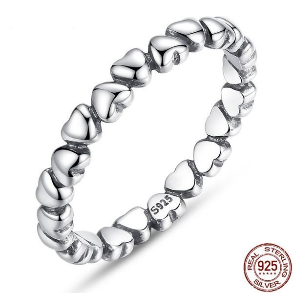 

100% real 925 sterling silver forever love heart finger ring for women ladies fine jewelry gift ympa7108