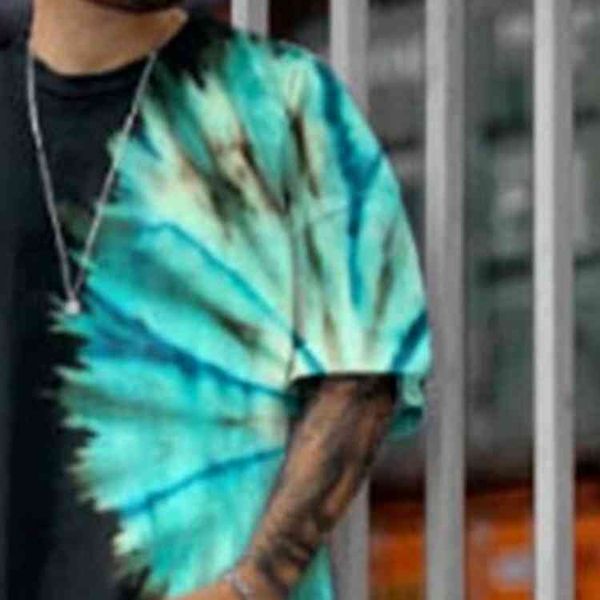 

men's t-shirts summer round neck geometric printing pattern short-sleeved loose casual capless t-shirt trendy sz2006 9ei3, White;black
