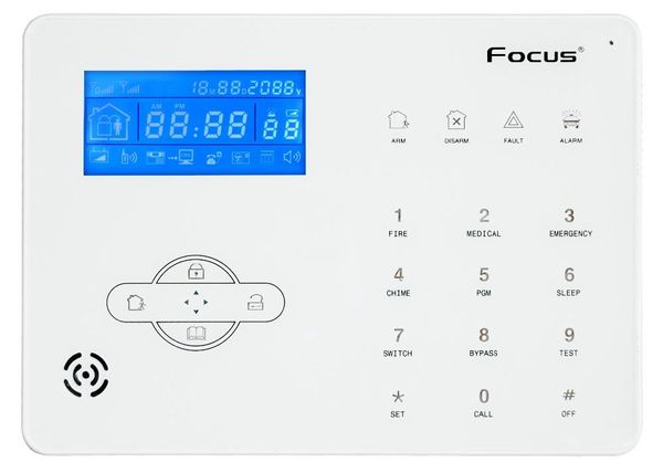 

alarm systems focus st-iiib 433mhz/868mhz voice prompt wireless home gsm system guard safety with webie pc control