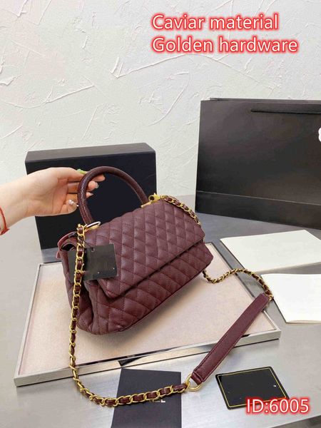 

women's new classic fashion luxury designer brand handle caviar cowhide leather golden hardware shoulder cross-body handbag 40