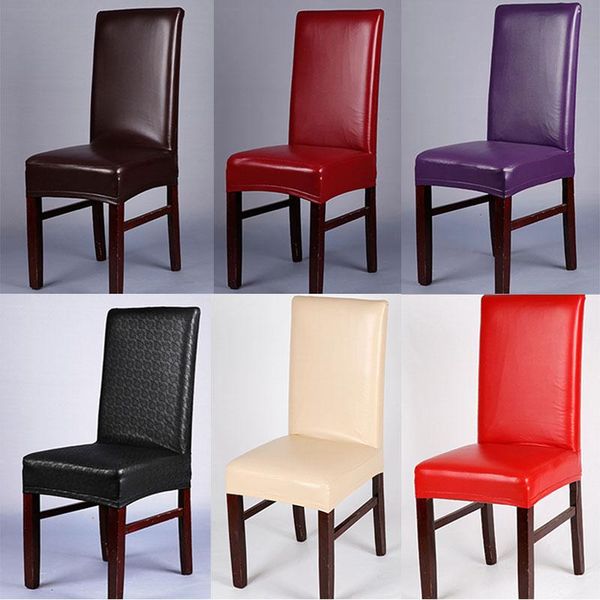 

waterproof pu dining chair cover stretch covers for el restaurant office computer seat home decor