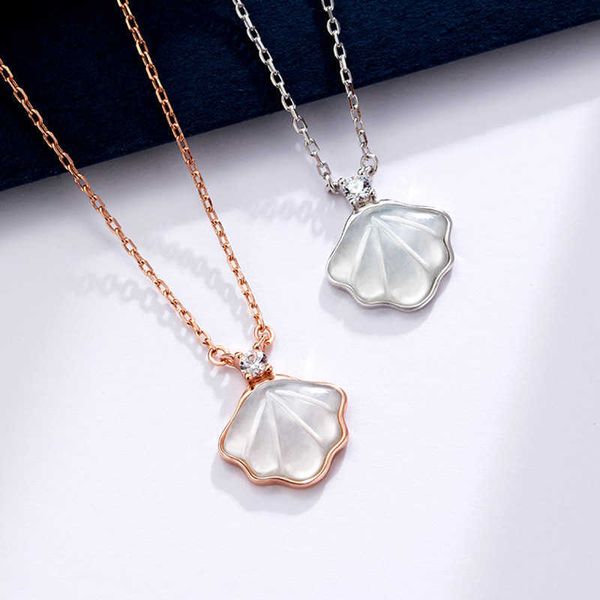 

baolaida shell s925 sterling sier necklace women's xury xiaozhong 2021 pendant short clavicle chain, Silver
