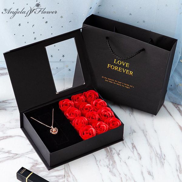 

decorative flowers & wreaths soap flower+gift box+gift carry bag ring earring necklace jewelry window storage box wedding party valentine&#0