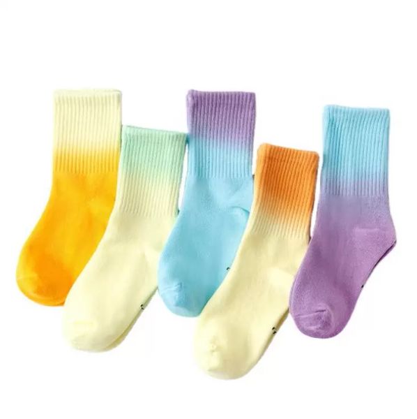 Детские носки градиентные галстуки краситель чулок мягкие хлопчатобумажные мальчики девушки носок хип-хоп мода аксессуары 10 цветов опционально BT6655