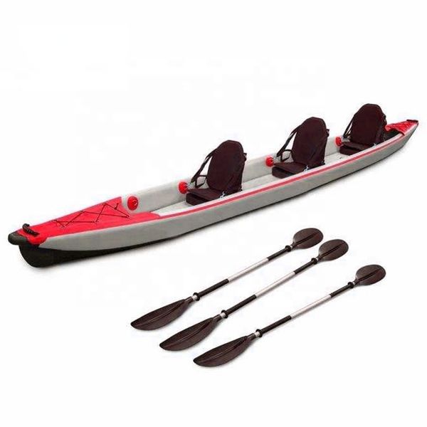 518x91x32 cm aufblasbare Surfbretttropfen 3 Sitzplätze Fischerei Kajak -Bootskanu -Tropfenstich Material PVC Dinghyfloßpaddelpumpe Sitz