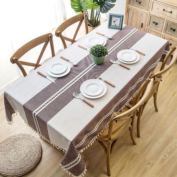 

table cloth fashion designs solid decorative polyester tablecloth with tassels rectangular wedding dining cover tea