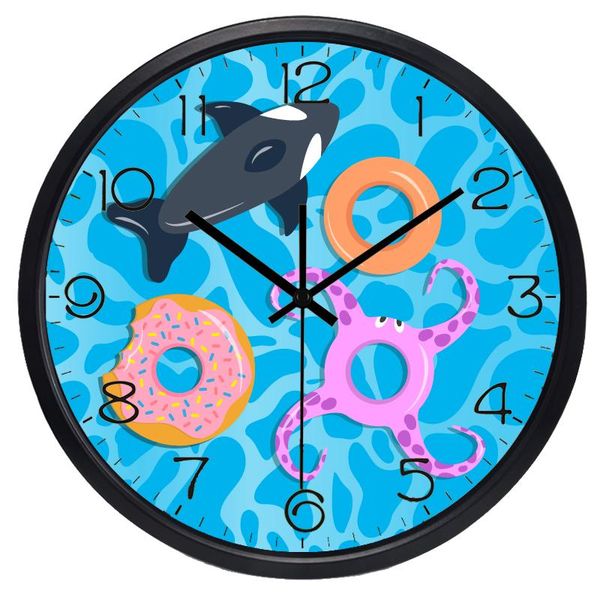 

wall clocks cartoon pool lifebuoy clock children living room home decor