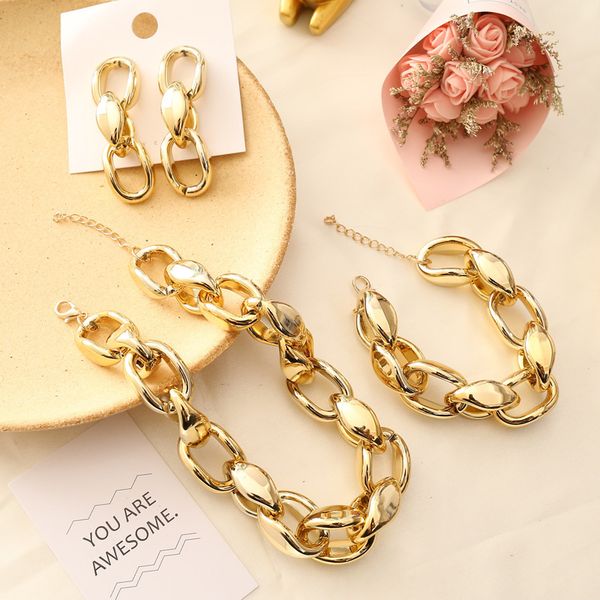 

factory wholesale jewelry exaggeration personality necklace women fashion nightclub ins jewelry n816 party gift