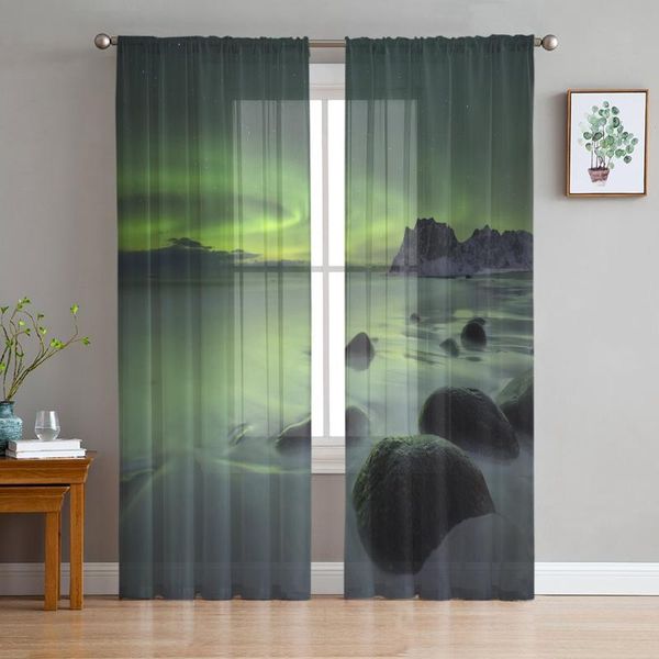 

curtain & drapes landscape dream night starry sky tulle curtains for living room decoration modern chiffon sheer voile kitchen