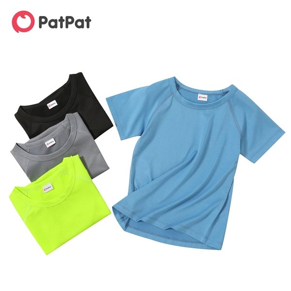 

summer kid girl short-sleeve solid sweatshirt 210528, Blue