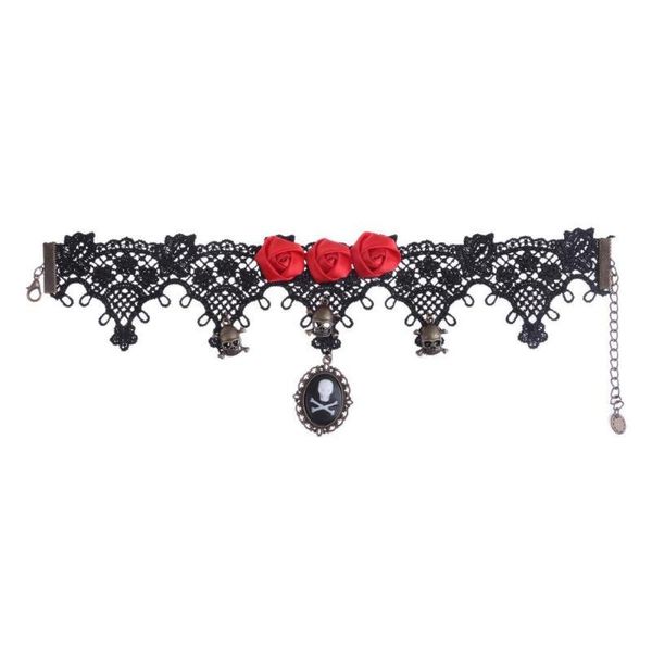 

chokers 2021 collares halloween lace choker necklace skull crystal vintage necklaces & pendants statement party jewelry gift, Golden;silver