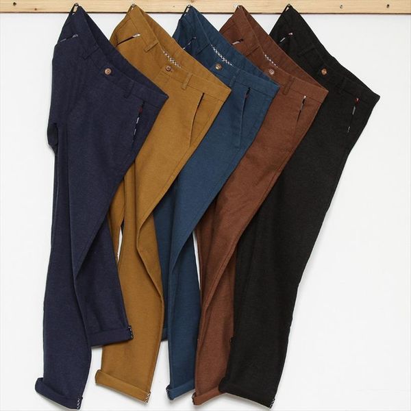 

5 color casual classic style women pant sanding slim fit solid khaki stretch trousers male brand clothes, Black