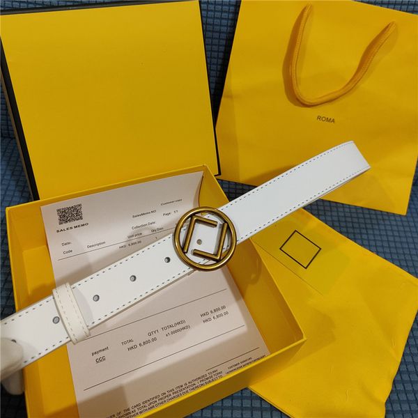 Cinture Cinture di design Cintura in vera pelle Uomo Donna Moda Ff Cinture con fibbia Cintura Ceinture Cintura di lusso di alta qualità larghezza 3,0 cm con scatola di imballaggio 92U7