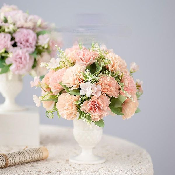 

decorative flowers & wreaths 7 pieces of mother's day family wedding banquet decoration 1 piece fake flower carnation fresh plant