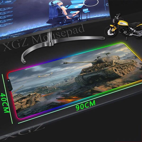 

mouse pads & wrist rests xgz large rgb gaming pad precision black lock-edge scrap site tank and aircraft custom computer desk mat non-slip x