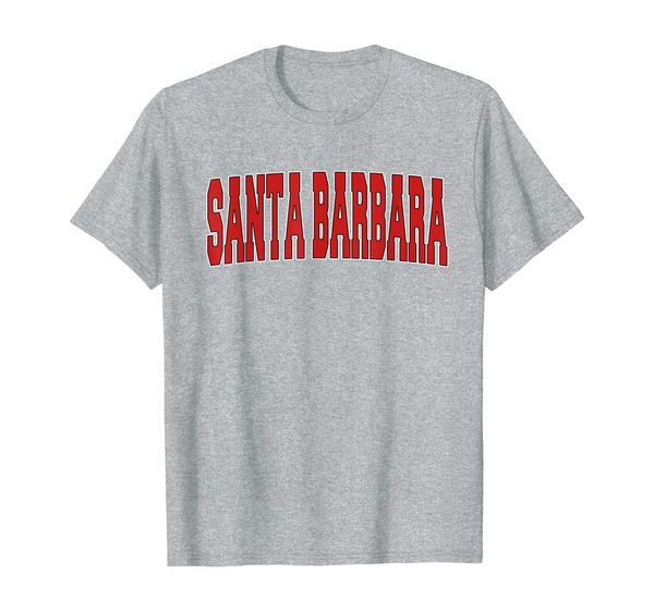 

santa barbara ca california varsity style usa vintage sports t-shirt, White;black