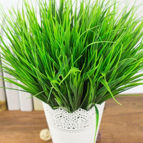 

decorative flowers & wreaths green artificial plants fern floral persian potted grass plastic leaves in pot home decoration
