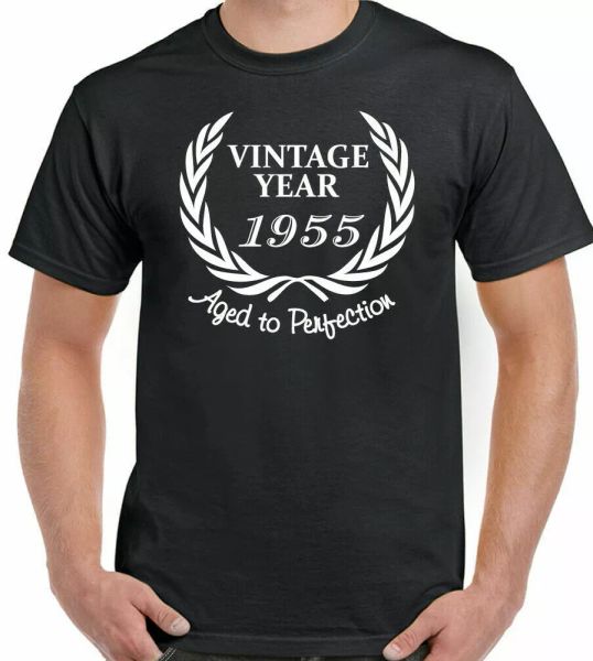 

wreath 1955 mens funny 66th birthday t-shirt 66 year old gift present, White;black