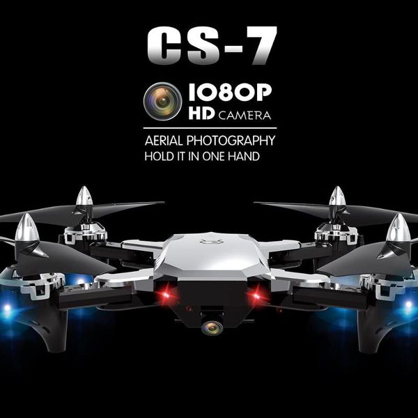 

upgraded cs-7 2.4g g-sensor foldable mini rc quadcopter drone hd camera wifi fpv altitude hold headless mode rtf kids gift drones