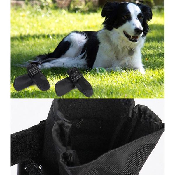 

dog apparel pet luminous rain boots waterproof black shoes protector for large dogs, huskies, golden retriever 2 1