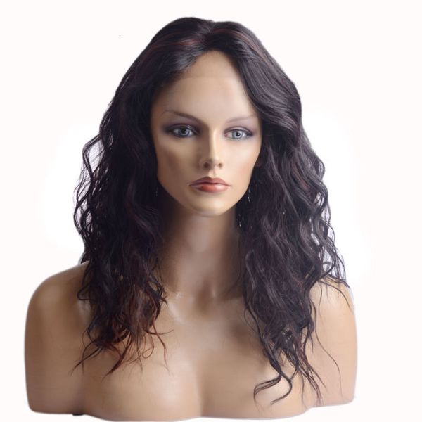 

chemical black fiber curl small wave cover wig front lace, Black;brown