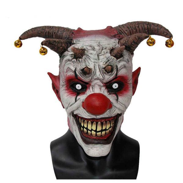 Oyuncak Jingle Jangle Palyaço Korku Lateks Cadılar Bayramı Korkunç Kafa Maskesi Maskeli Topları için Maske Toptan
