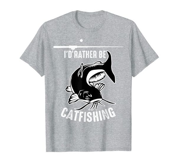 

cool i'd rather be catfishing | funny catfish fishermen gift t-shirt, White;black