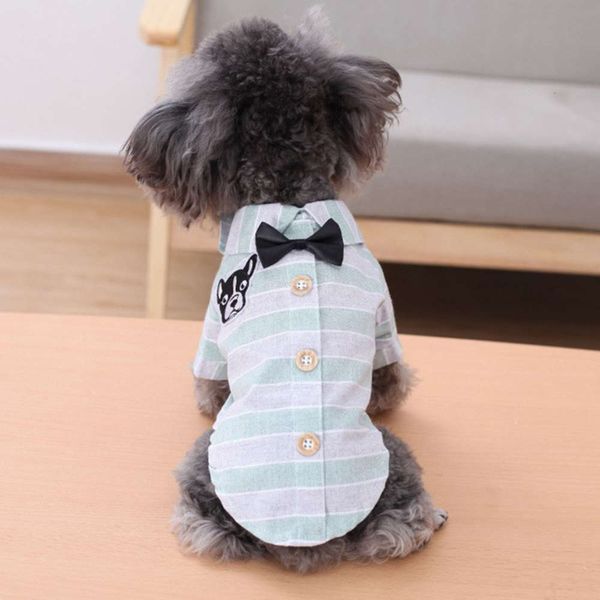 

the dog clothes pet clothes half length bow teddy bear mini dog dress shirt spring and summer thin