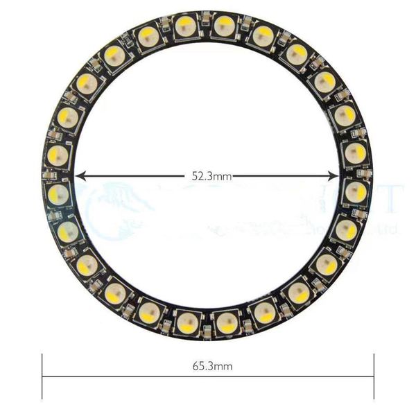 

modules 24leds sk6812-rgbw(cool white) pixel ring;addressable ring;dc5v input;rgbw full color;round led