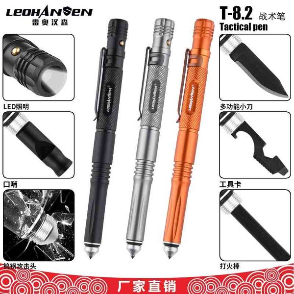 

led lighting tactical pen multifunctional defense broken window pen t8-2