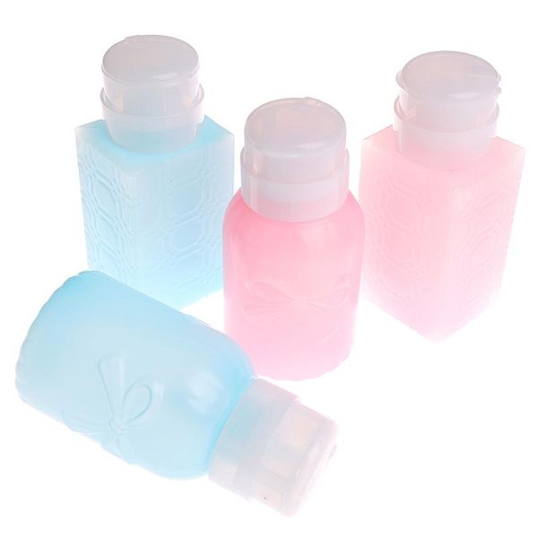 

220ml large capacity empty pump liquid refillable dispenser press nail polish remover cleaner bottle make up container tools storage bottles