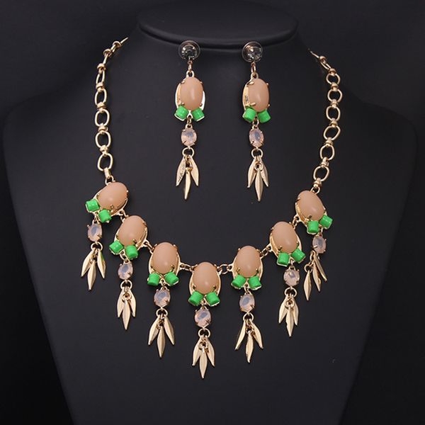 

jcr tadpole rivet color short clavicle necklace earrings women's exaggerated accessories, Silver