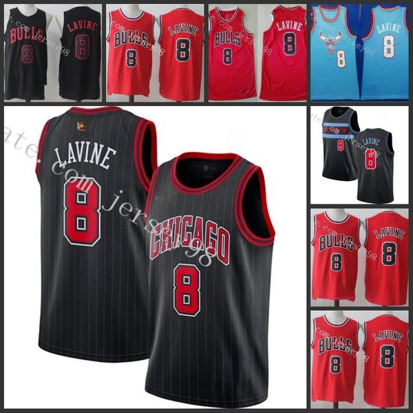 

chicago bulls black #8 zach lavine greenjersey